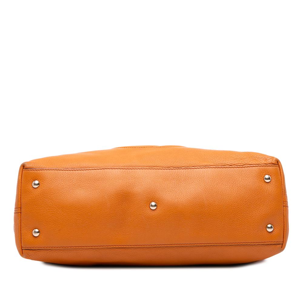 Gucci B Gucci Orange Calf Leather Medium Soho Working Satchel Italy