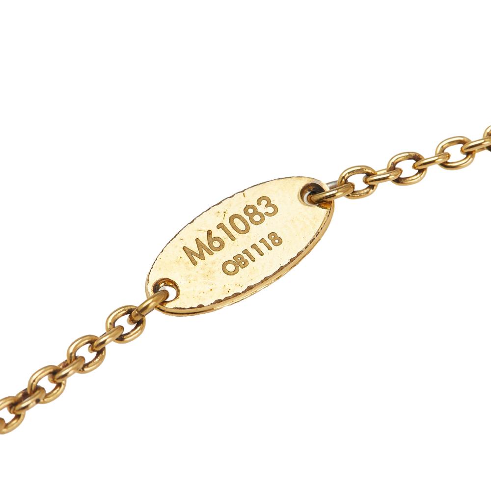 Louis Vuitton B Louis Vuitton Gold Gold Plated Metal Essential V Necklace Italy