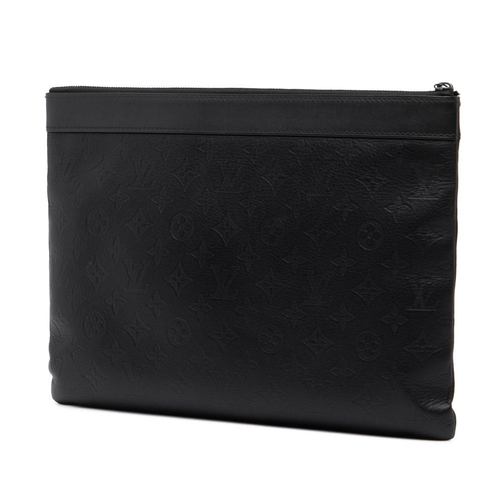 Louis Vuitton B Louis Vuitton Black Calf Leather Monogram Shadow Discovery Pochette Spain