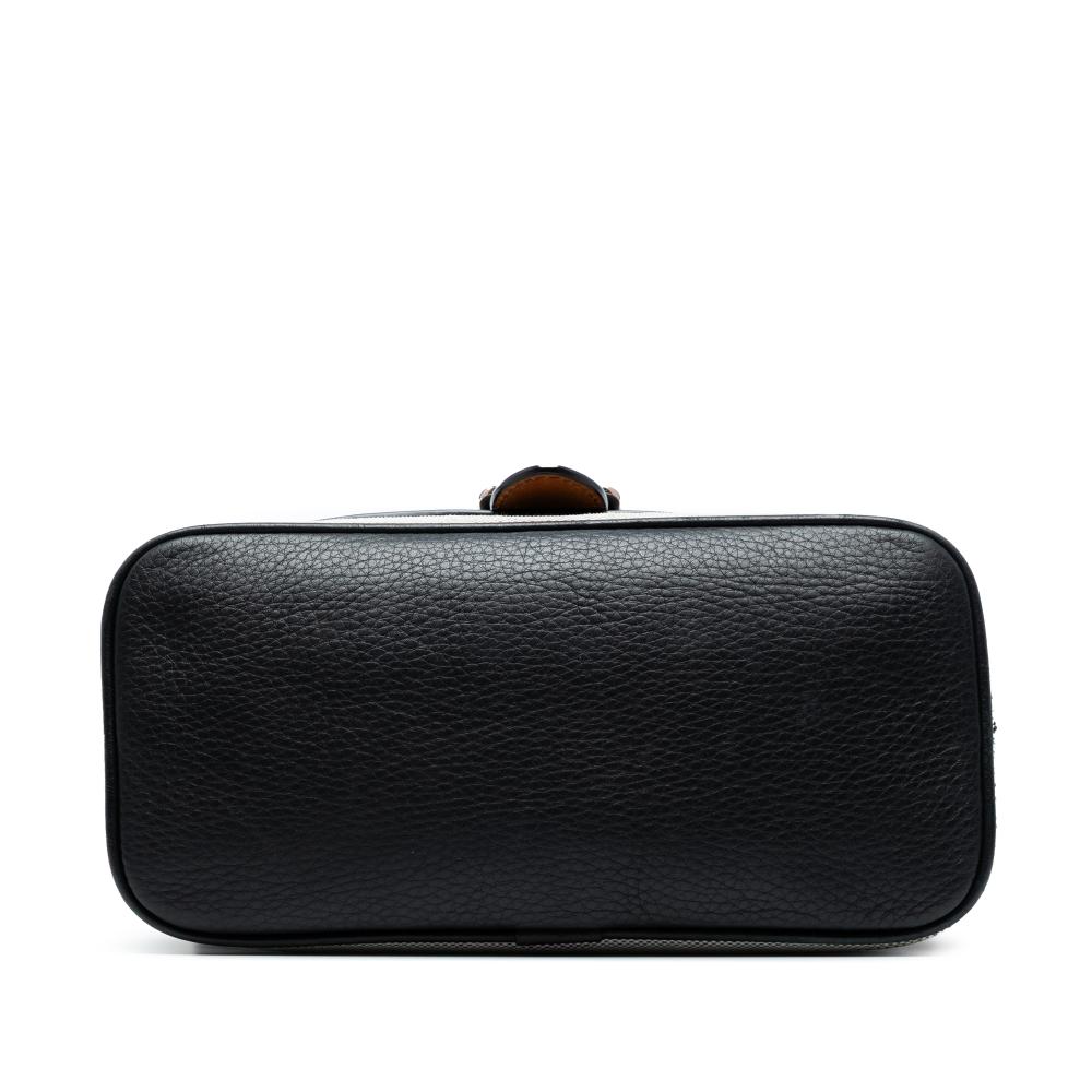 Burberry B Burberry Black Canvas Fabric Mega Check and Grainy Calfskin Shellwood Crossbody China