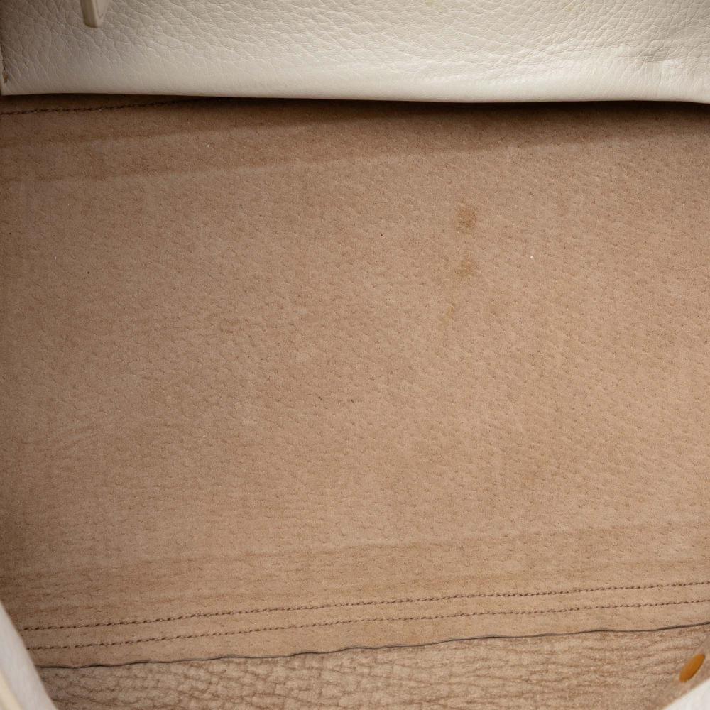 Miu Miu B Miu Miu White Goatskin Leather Cervo Deerskin East West Satchel Turkey