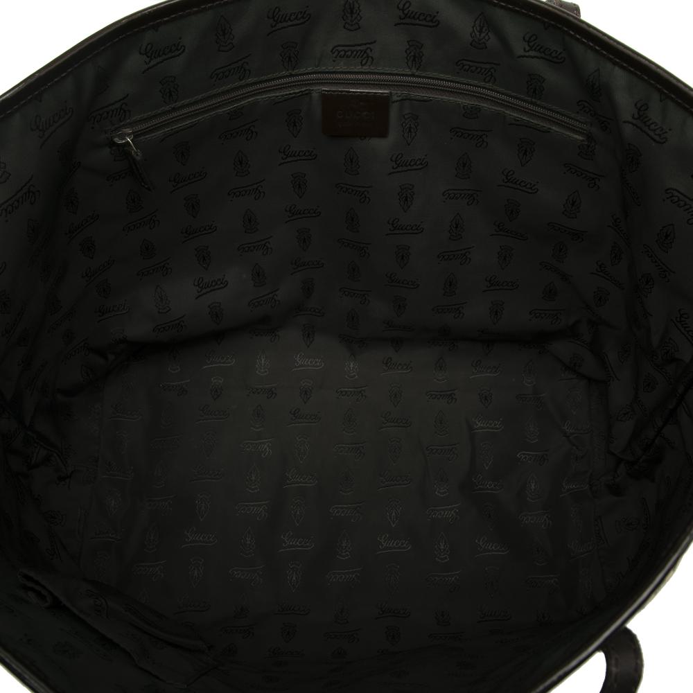 Gucci B Gucci Brown Beige Canvas Fabric GG Web Jolie Tote Italy
