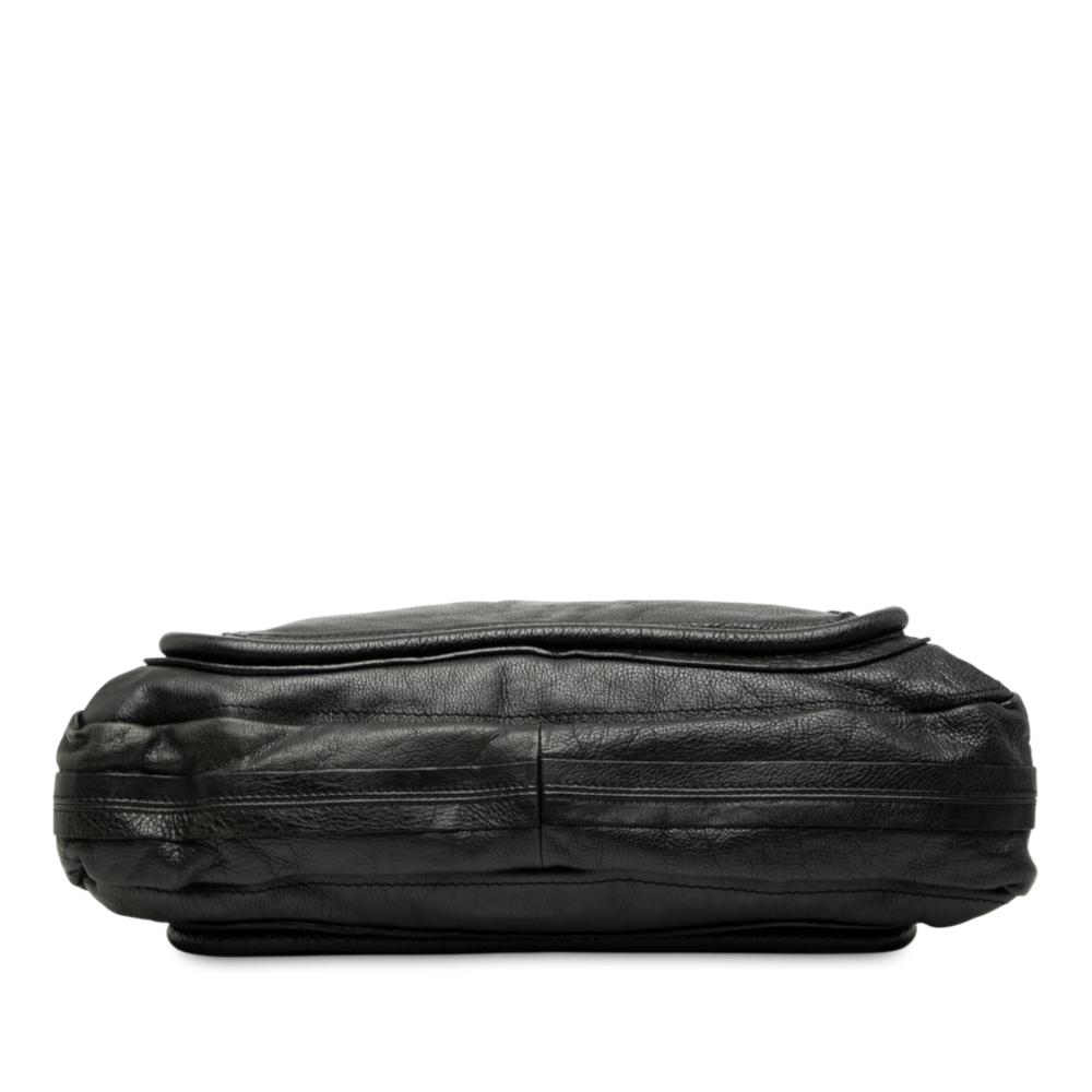Chloé B Chloé Black Calf Leather Large Pebbled Paraty Satchel Italy
