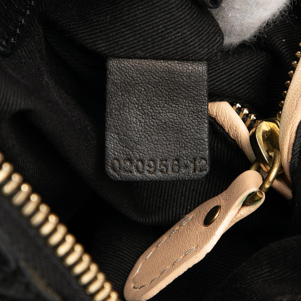 Chloé B Chloé Black Calf Leather Large Pebbled Paraty Satchel Italy