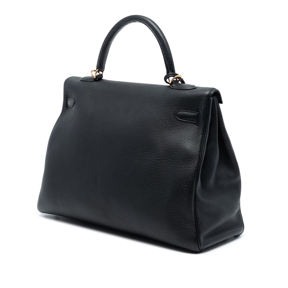 Hermès B Hermès Black Calf Leather Togo Kelly II Retourne 35 France