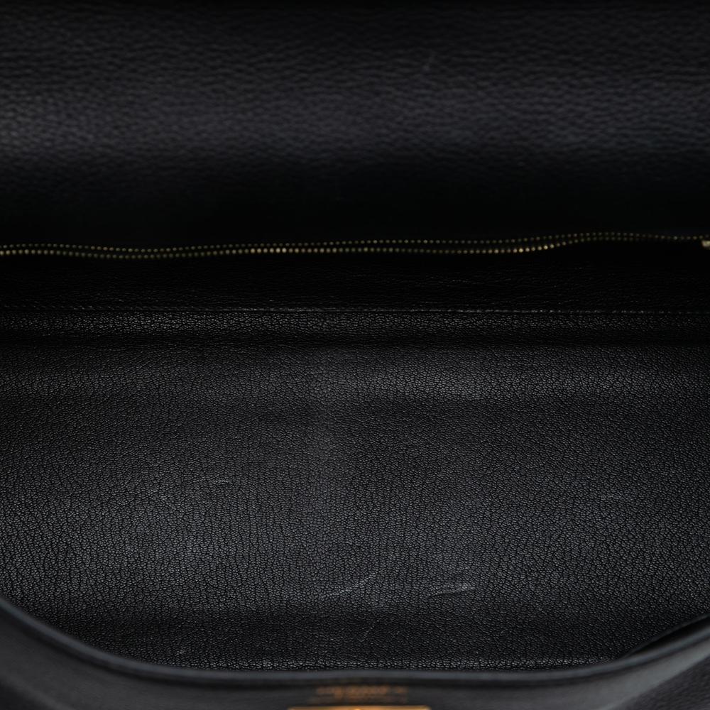 Hermès B Hermès Black Calf Leather Togo Kelly II Retourne 35 France
