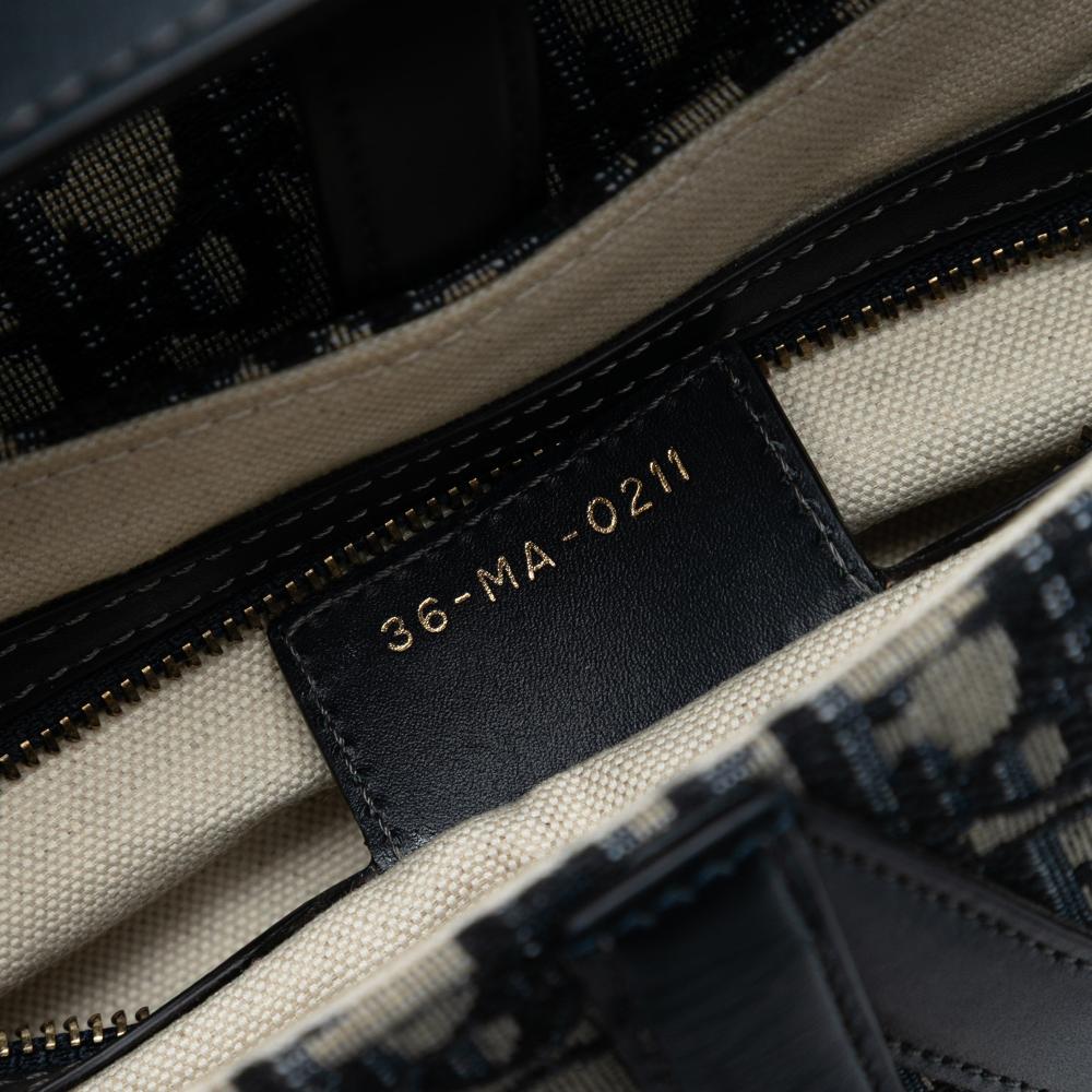 Christian Dior B Dior Blue Canvas Fabric Oblique Saddle Bag Italy