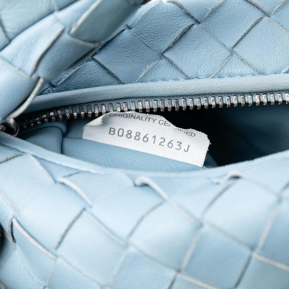 Bottega Veneta B Bottega Veneta Blue Light Blue Nappa Leather Leather Mini Nappa Intrecciato Jodie Italy