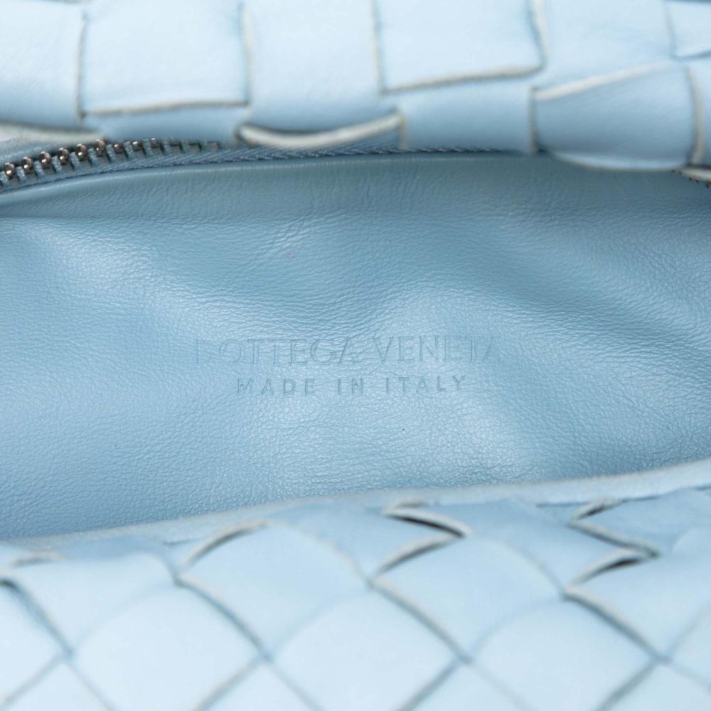 Bottega Veneta B Bottega Veneta Blue Light Blue Nappa Leather Leather Mini Nappa Intrecciato Jodie Italy