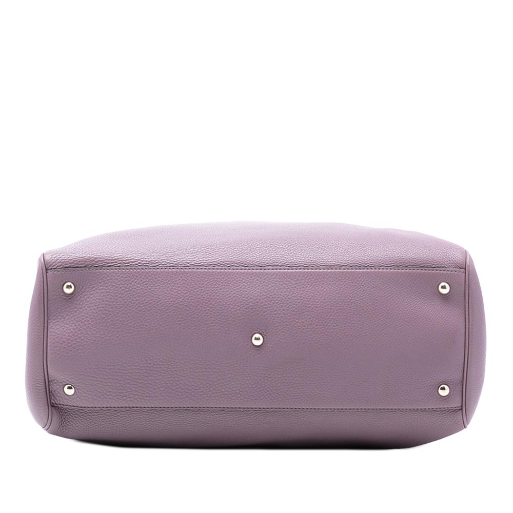 Gucci AB Gucci Purple Calf Leather Large skin Bamboo Shopper Satchel Italy