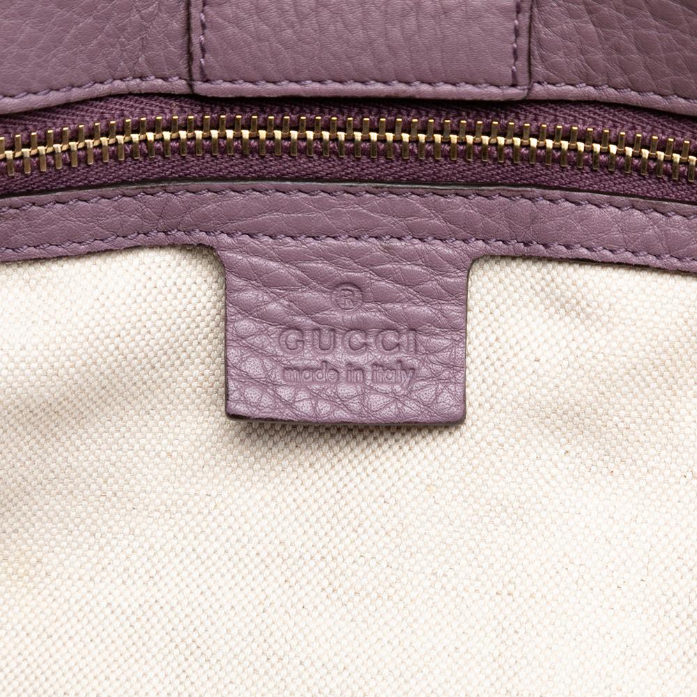 Gucci AB Gucci Purple Calf Leather Large skin Bamboo Shopper Satchel Italy