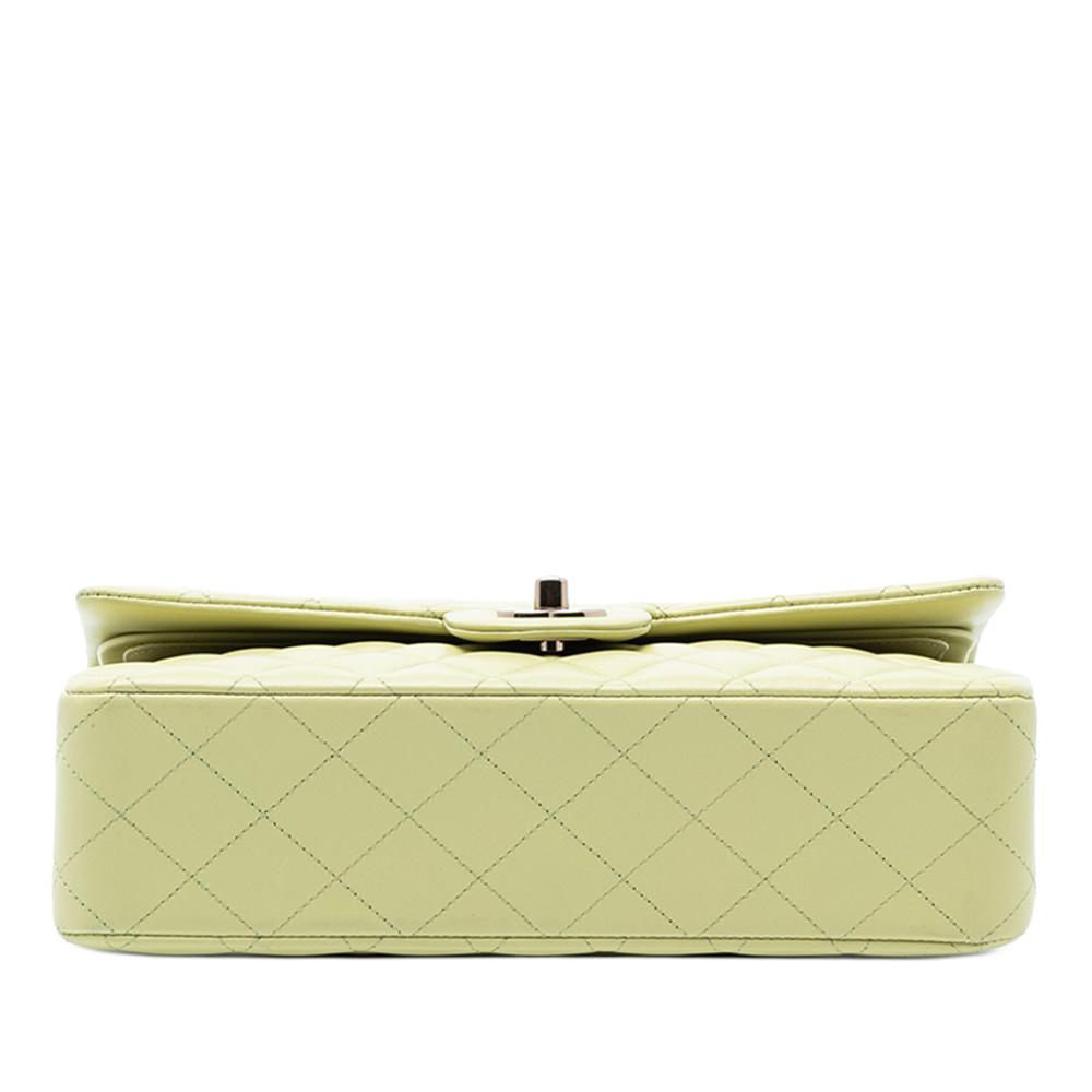 Chanel B Chanel Green Mint Lambskin Leather Leather Medium Classic Lambskin Double Flap France