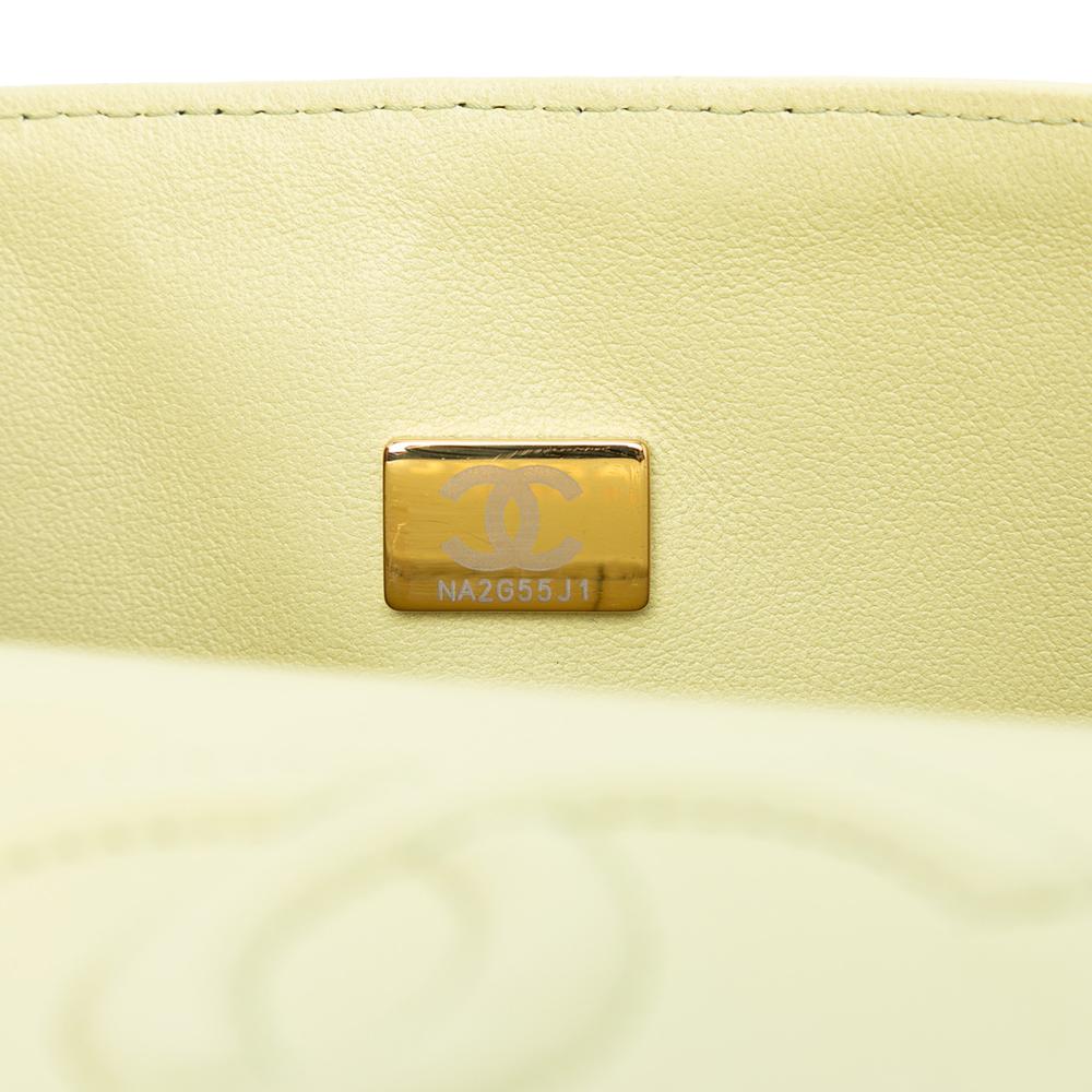 Chanel B Chanel Green Mint Lambskin Leather Leather Medium Classic Lambskin Double Flap France