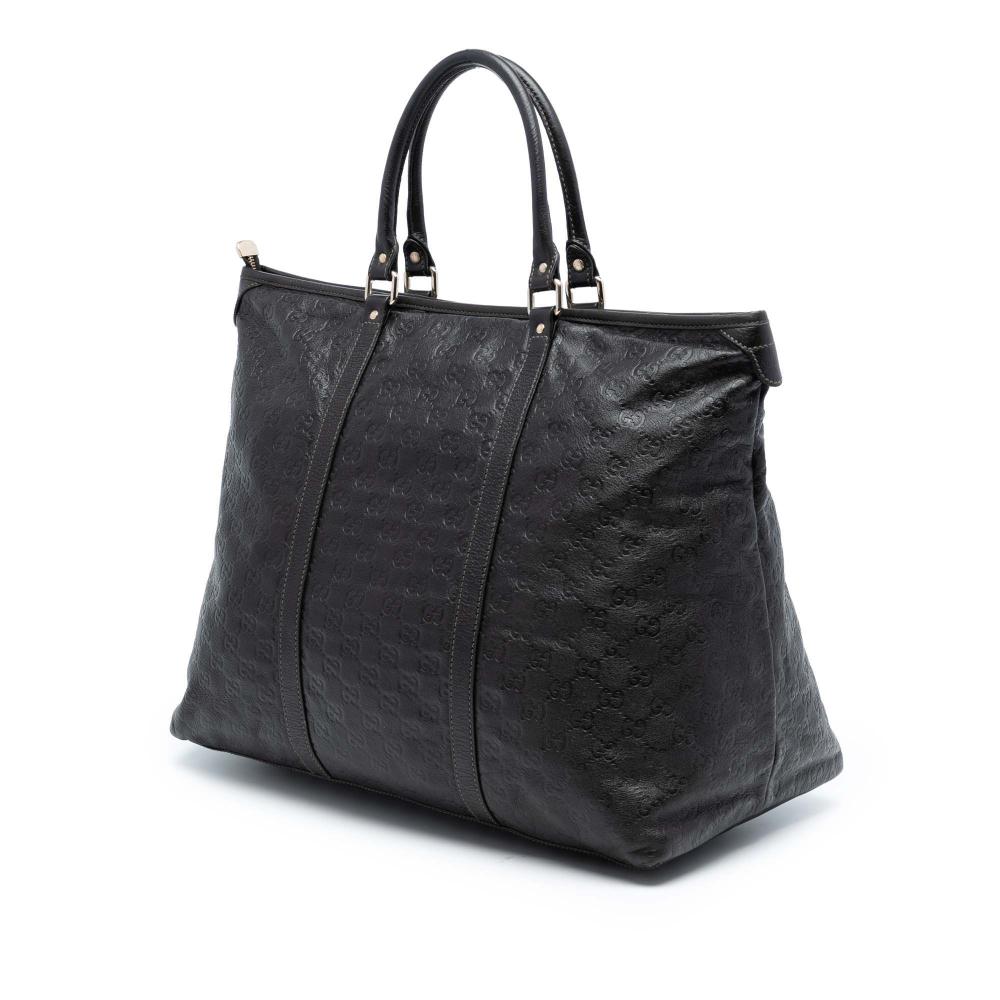 Gucci B Gucci Brown Dark Brown Calf Leather Guccissima Weekender Italy