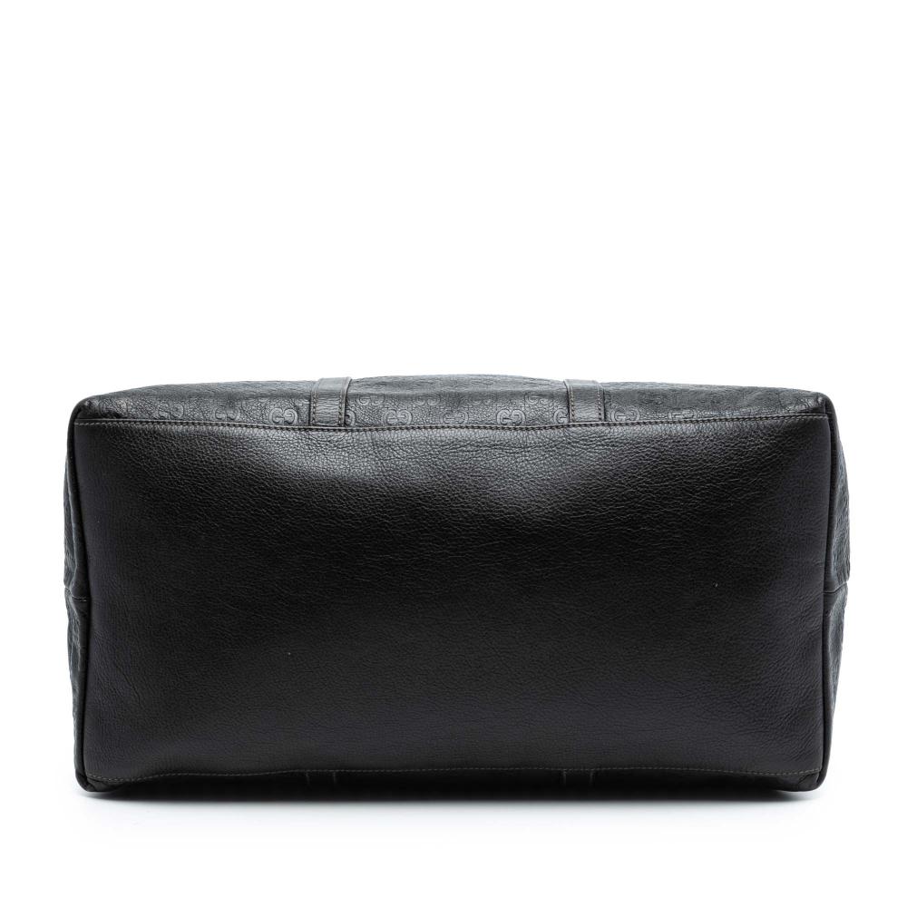 Gucci B Gucci Brown Dark Brown Calf Leather Guccissima Weekender Italy