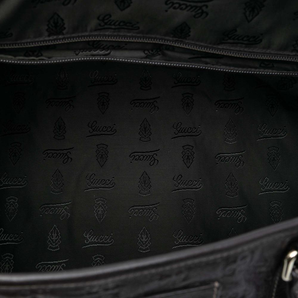 Gucci B Gucci Brown Dark Brown Calf Leather Guccissima Weekender Italy