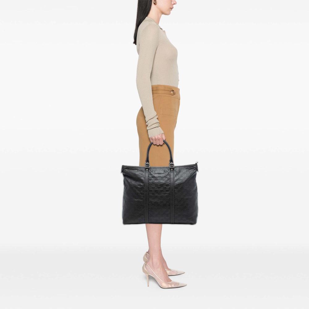 Gucci B Gucci Brown Dark Brown Calf Leather Guccissima Weekender Italy