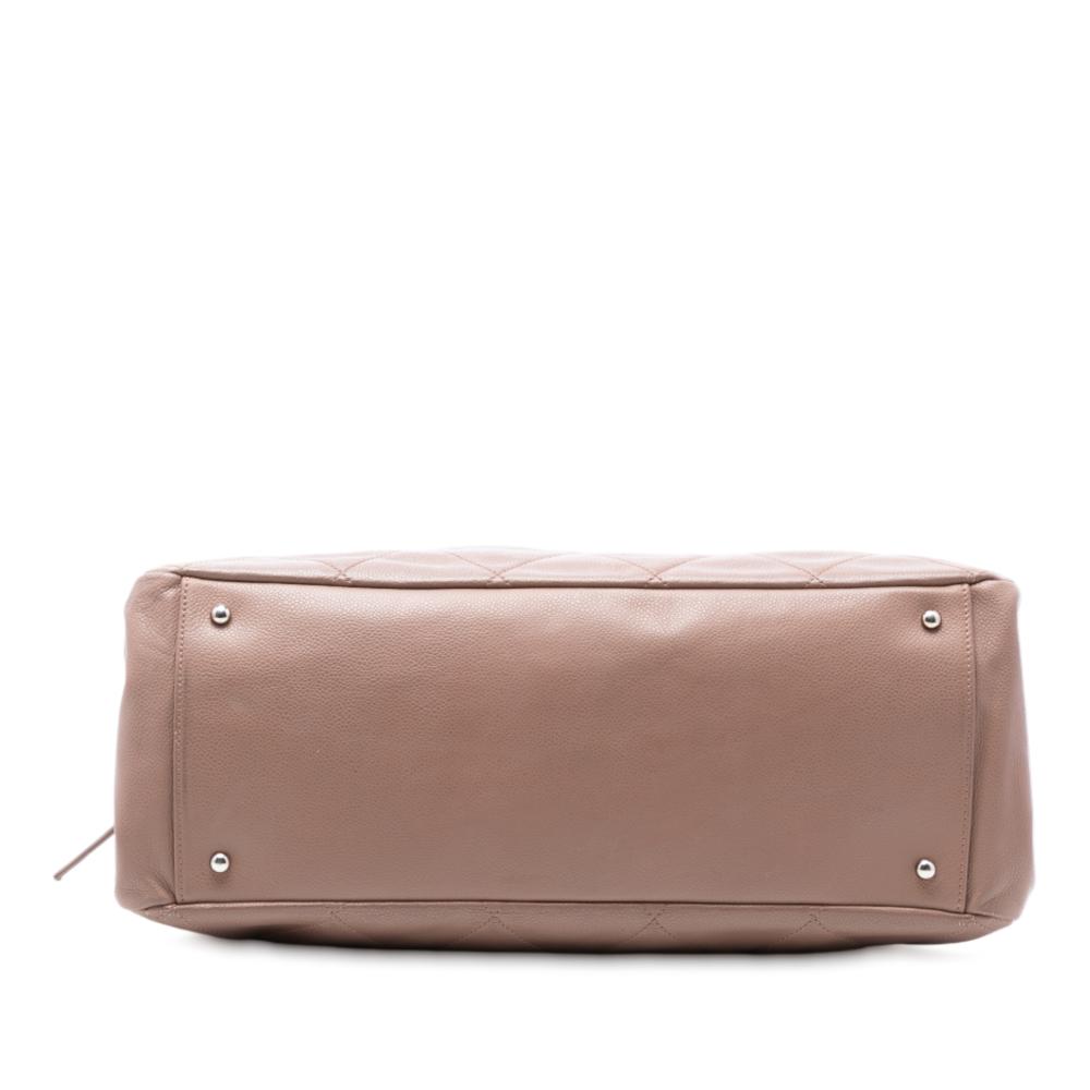 Chanel B Chanel Brown Nude Caviar Leather Leather CC Quilted Caviar Timeless Tote Italy