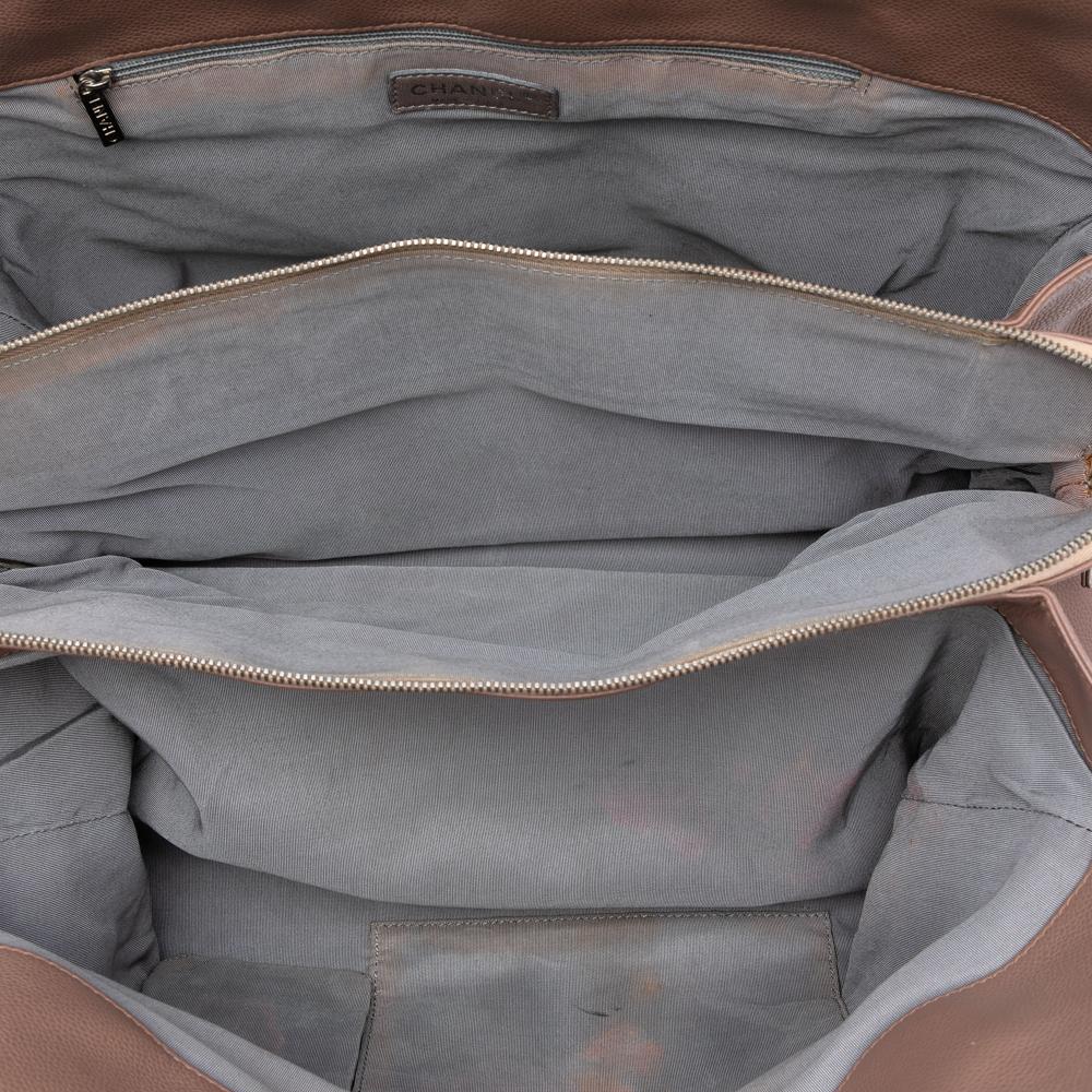 Chanel B Chanel Brown Nude Caviar Leather Leather CC Quilted Caviar Timeless Tote Italy