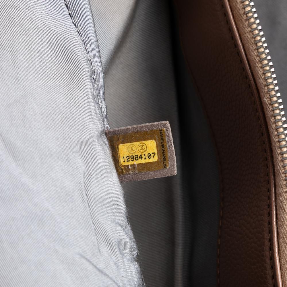 Chanel B Chanel Brown Nude Caviar Leather Leather CC Quilted Caviar Timeless Tote Italy