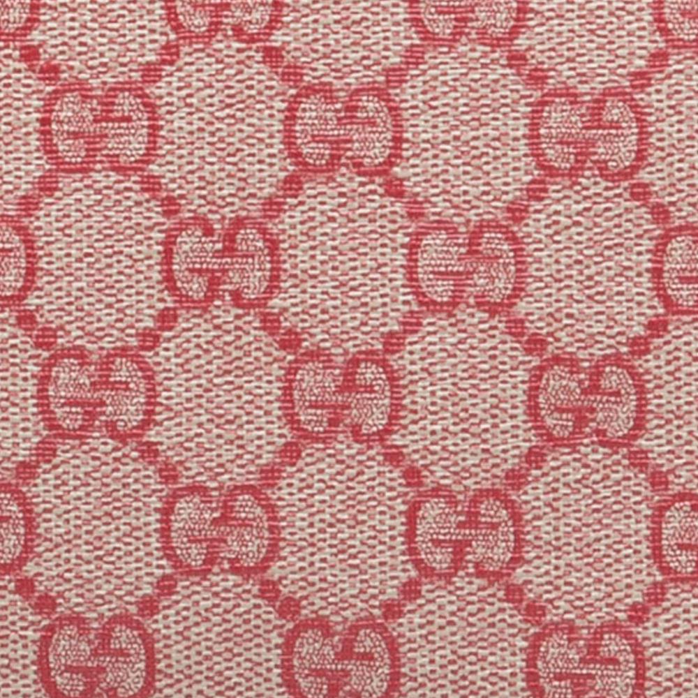 Gucci B Gucci Pink with Brown Coated Canvas Fabric Small GG Supreme Nice Dome Satchel Italy