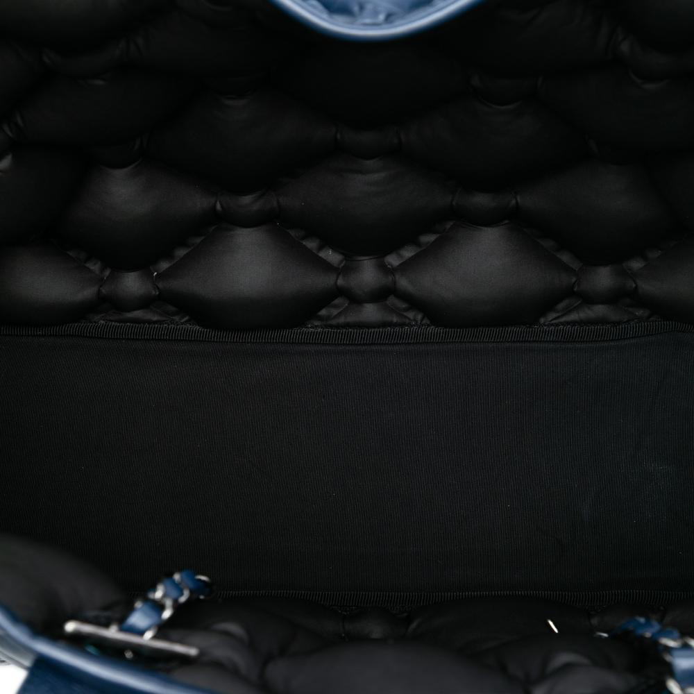 Chanel AB Chanel Blue Dark Blue Calf Leather Large Quilted Chesterfield Shopping Tote Italy