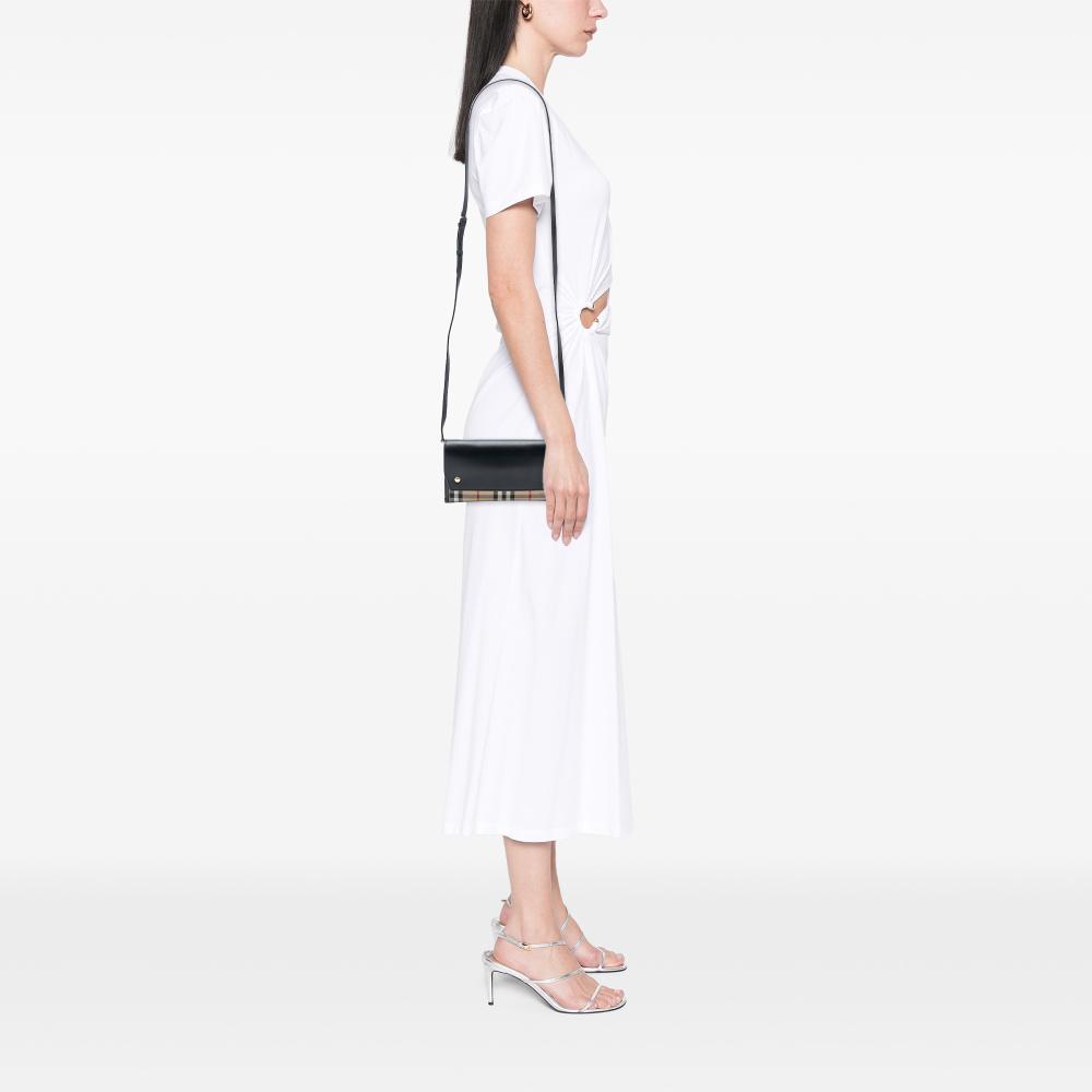 Burberry B Burberry Brown Beige Canvas Fabric House Check and Leather Phone Pocket Crossbody United Kingdom