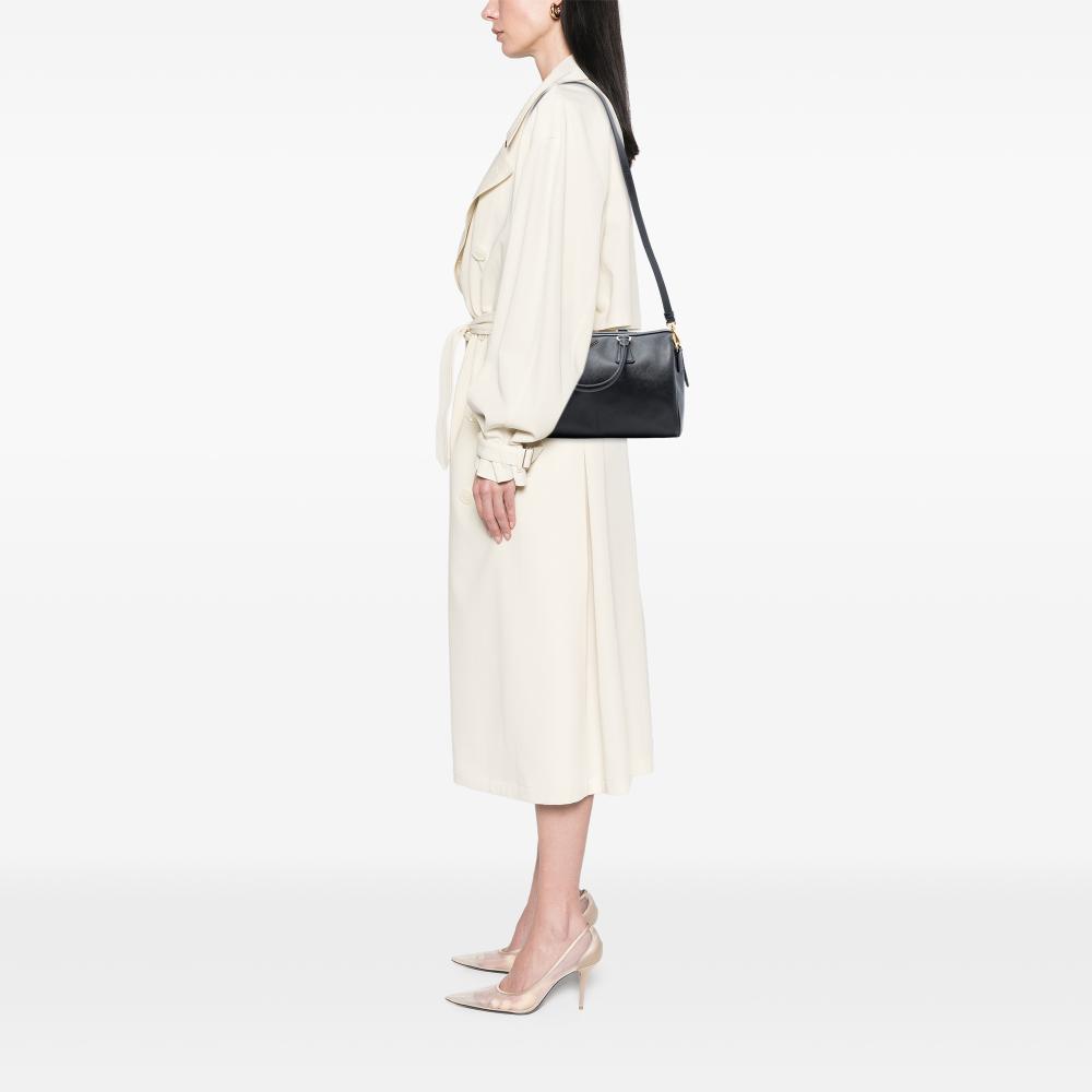 Prada B Prada Black Saffiano Leather Lux Boston Bag Italy