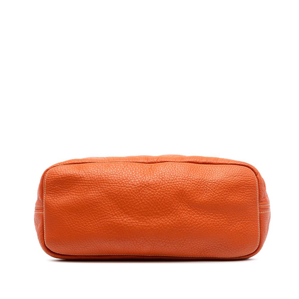 Prada AB Prada Orange Calf Leather Vitello Daino Hobo Italy