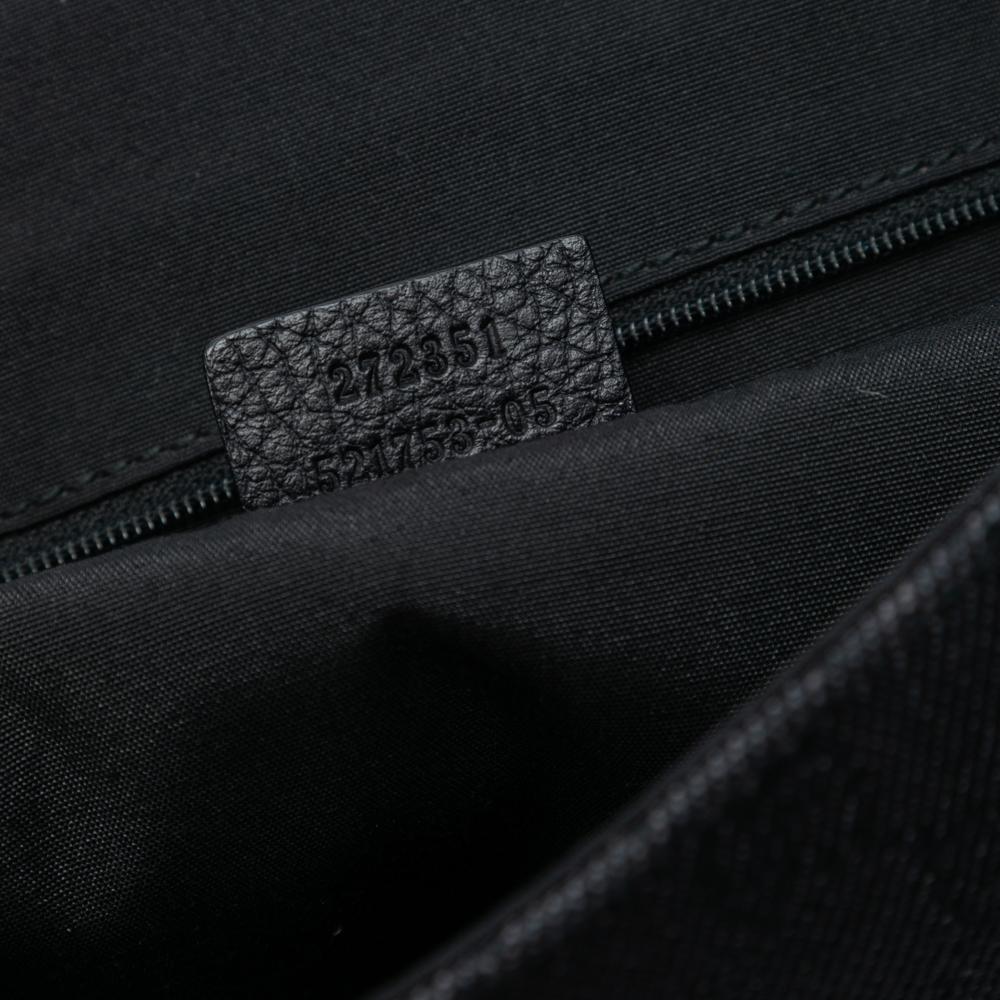 Gucci B Gucci Black Denim Fabric GG Messenger Bag Italy