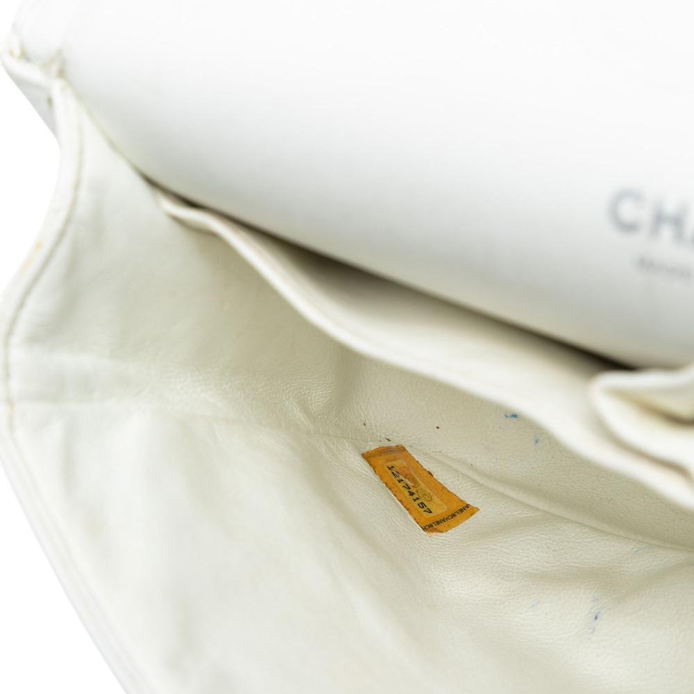 Chanel B Chanel White Off White Caviar Leather Leather Medium Classic Caviar Double Flap France