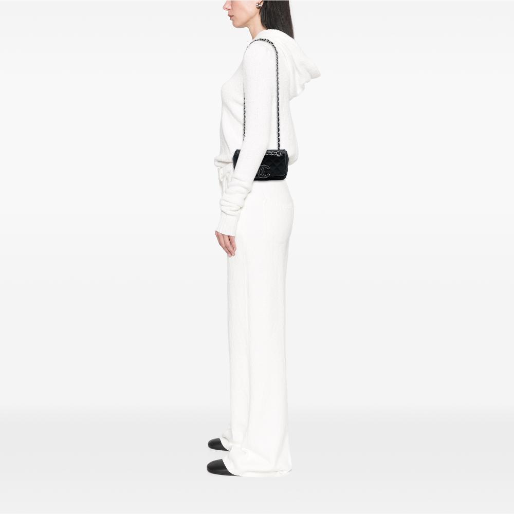 Chanel AB Chanel Black Caviar Leather Leather Iridescent Caviar Crystal CC Wallet On Chain France