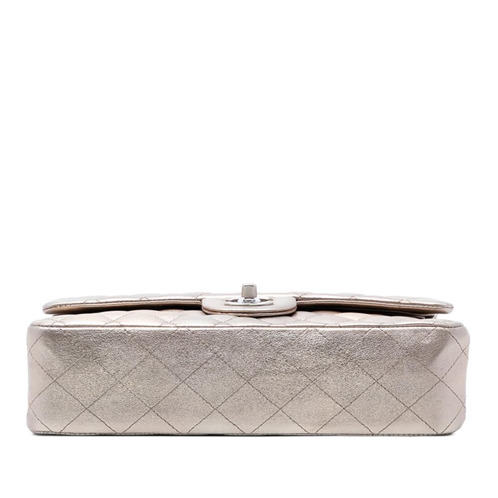 Chanel AB Chanel Gold Lambskin Leather Leather Medium Classic Metallic Lambskin Double Flap France