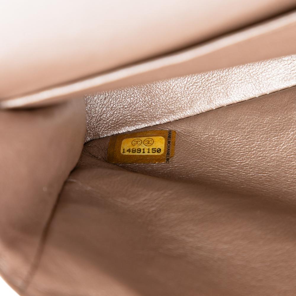 Chanel AB Chanel Gold Lambskin Leather Leather Medium Classic Metallic Lambskin Double Flap France