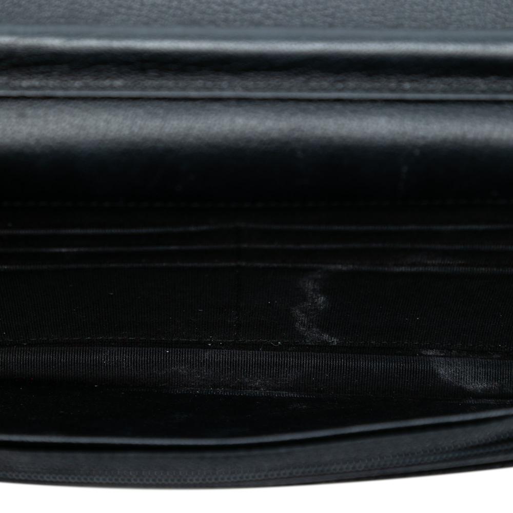 Chanel Black Patent Leather Leather CC Quilted Patent Aged Calfskin Gabrielle Wallet On Chain Italy