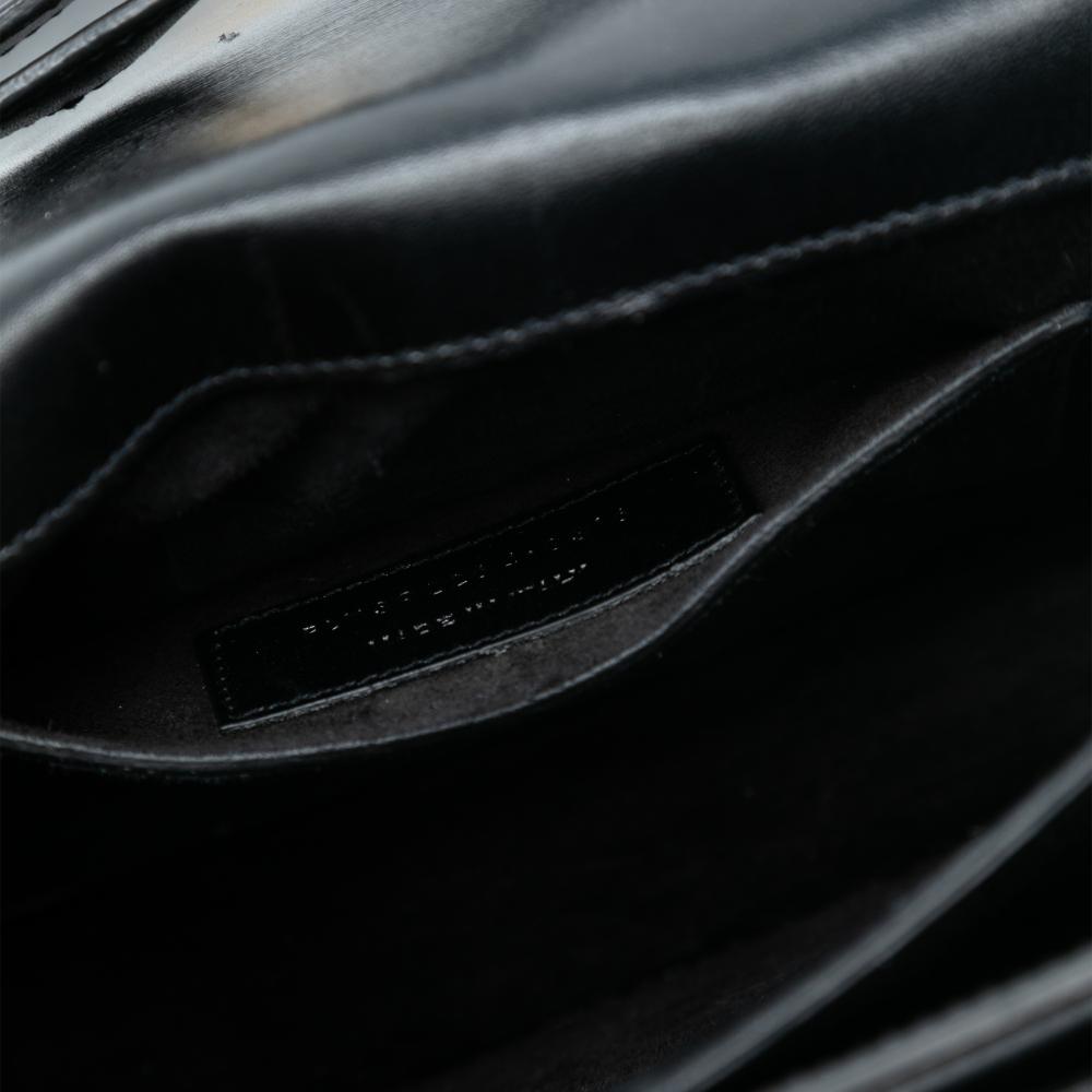 Saint Laurent B Saint Laurent Black Calf Leather Medium High School Satchel Italy