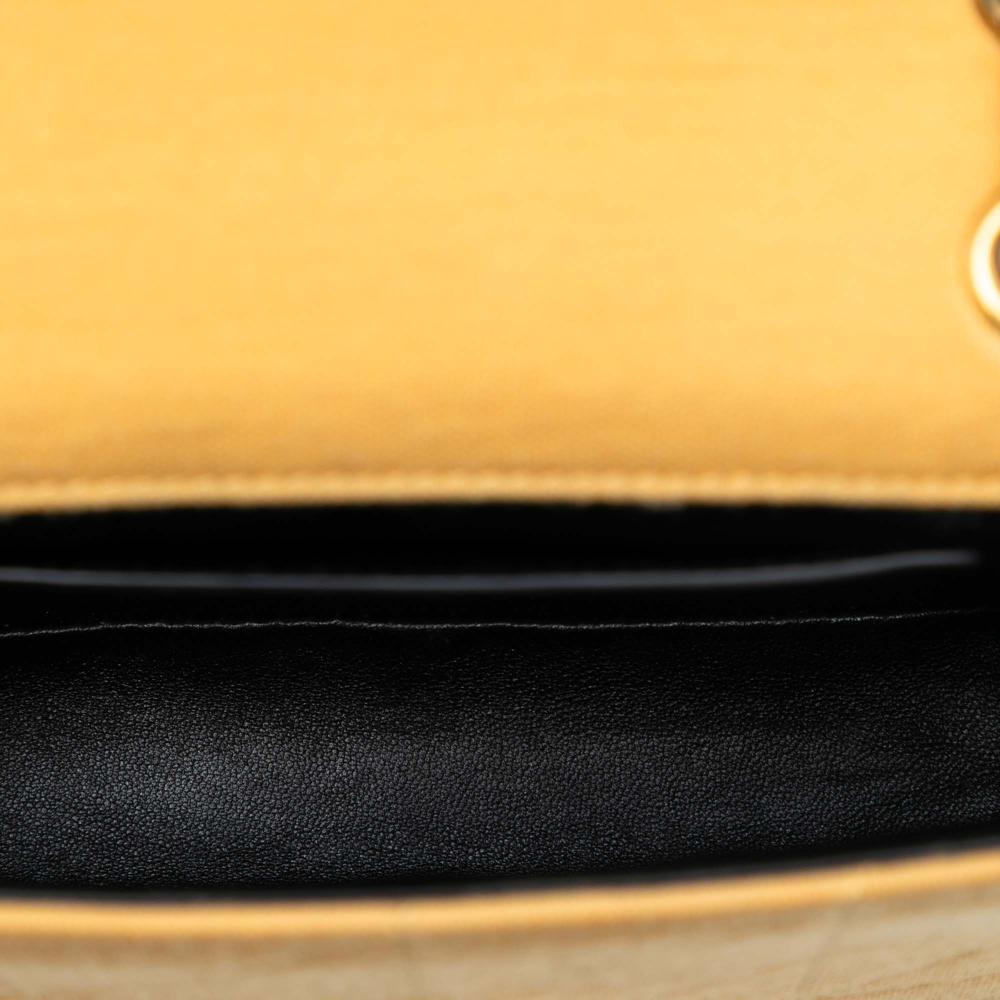 Saint Laurent AB Saint Laurent Yellow Mustard Wool Fabric Mini Jersey Patchwork Jamie Crossbody Italy