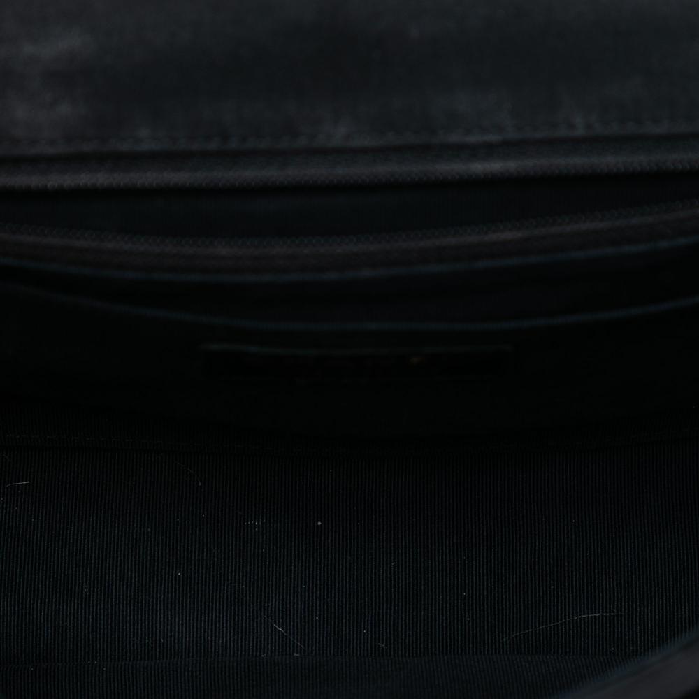 Chanel B Chanel Black Nylon Fabric Limited Edition Medium Classic Quilted Floral Single Flap France