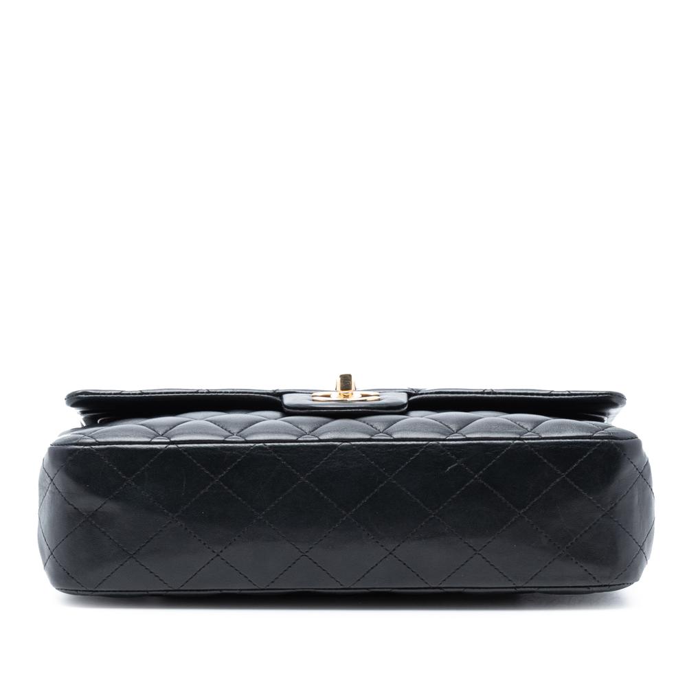 Chanel B Chanel Black Lambskin Leather Leather Medium Classic Lambskin Double Flap France