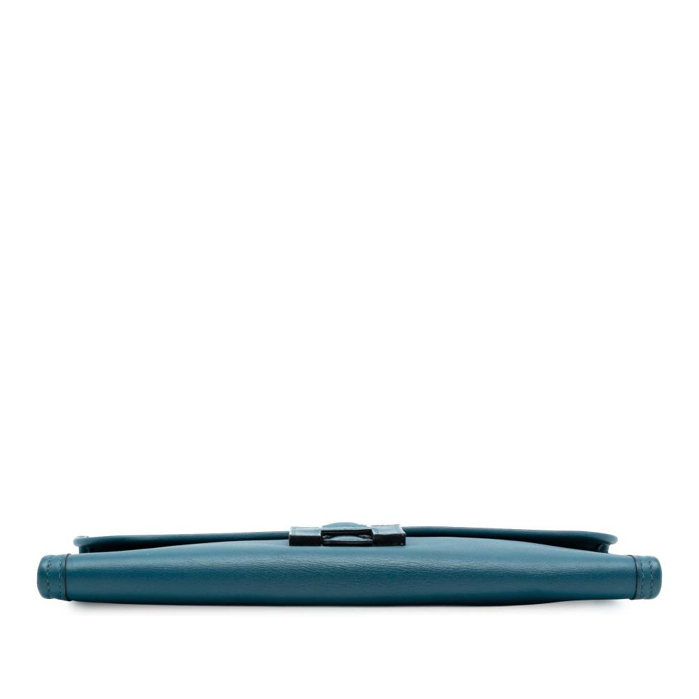 Hermès AB Hermès Blue Peacock Calf Leather Swift Jige Elan 29 France