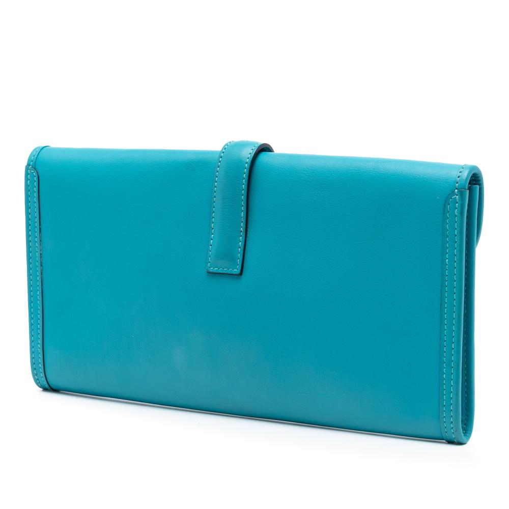 Hermès AB Hermès Blue Turquoise Calf Leather Swift Jige Elan 29 France