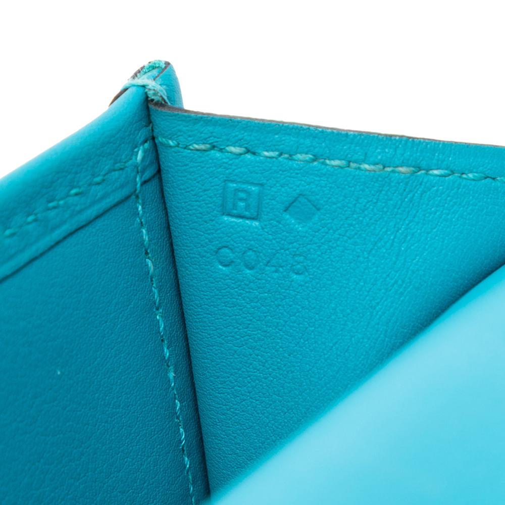 Hermès AB Hermès Blue Turquoise Calf Leather Swift Jige Elan 29 France