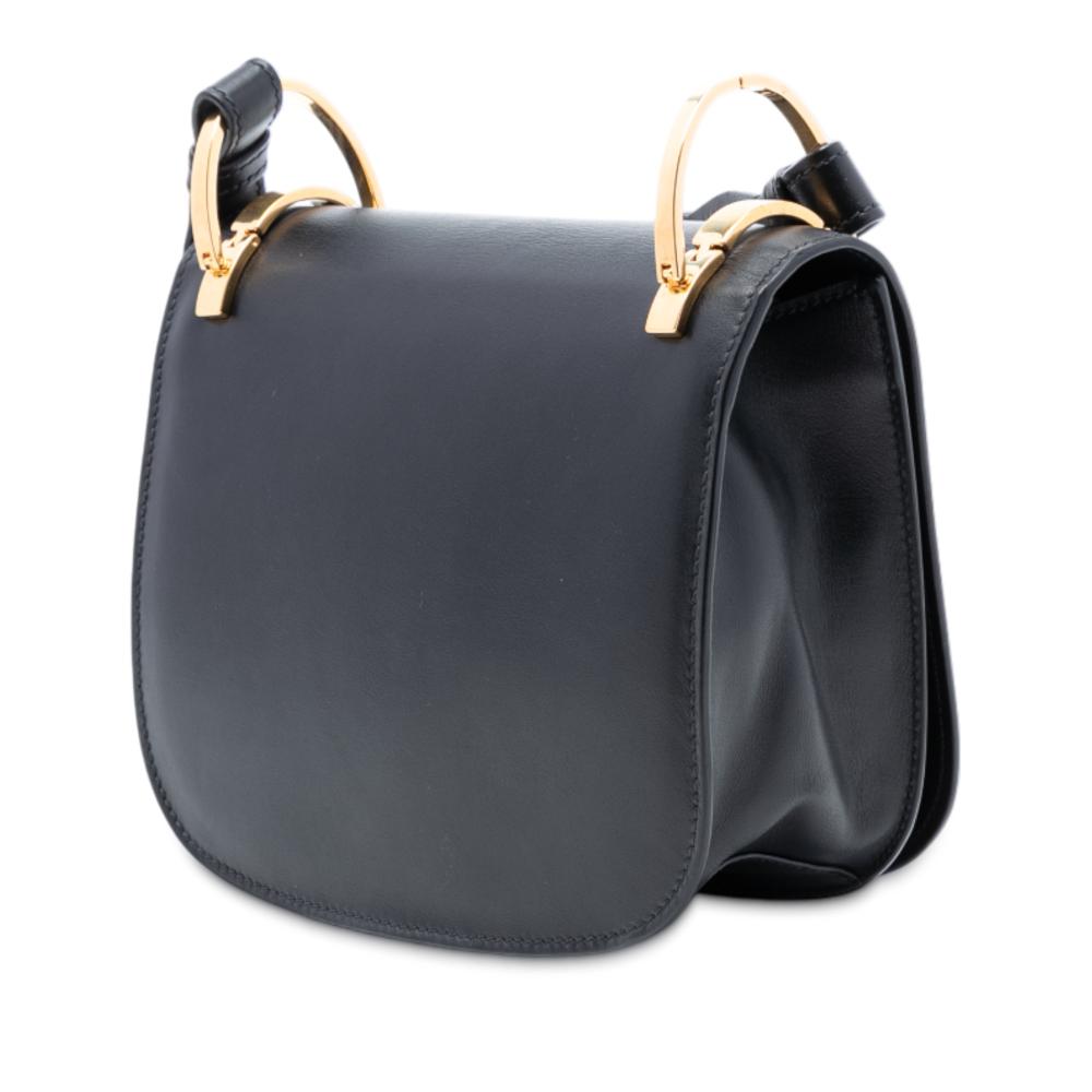 Prada B Prada Black Calf Leather City Pionniere Saddle Bag Italy