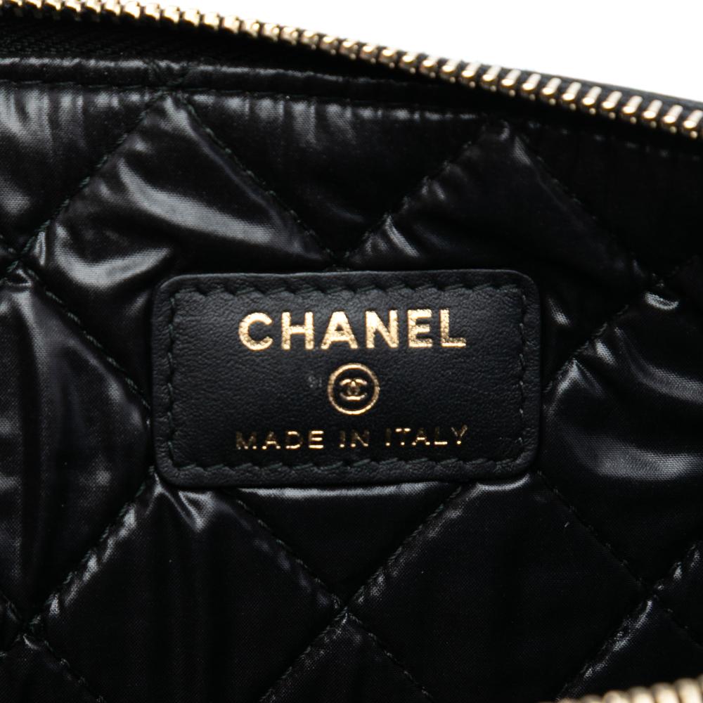 Chanel B Chanel Black Caviar Leather Leather Medium Quilted Caviar Boy O Case Clutch Italy