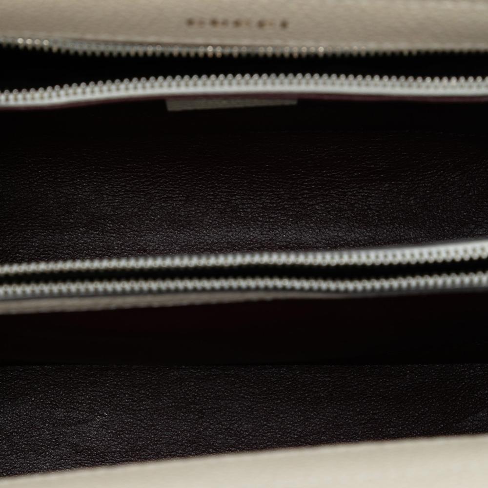 Gucci B Gucci White Ivory Calf Leather Small Grained skin Zumi Top Handle Bag Italy