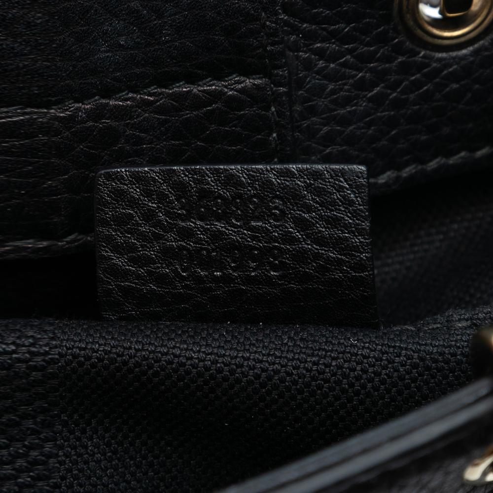 Gucci B Gucci Black Calf Leather Mini skin Bamboo Shopper Satchel Italy