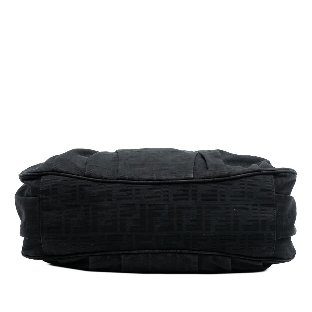 Fendi B Fendi Black Canvas Fabric Large Zucca Mia Tote Italy