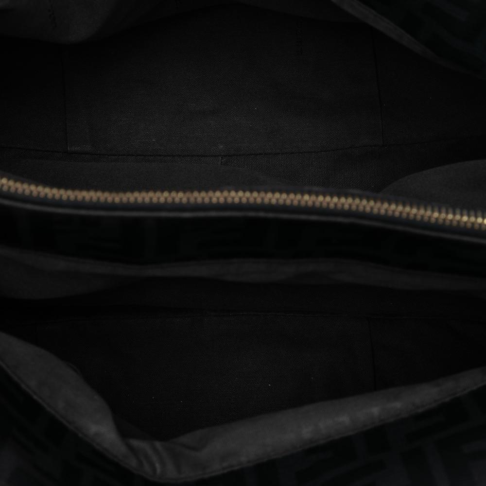 Fendi B Fendi Black Canvas Fabric Large Zucca Mia Tote Italy