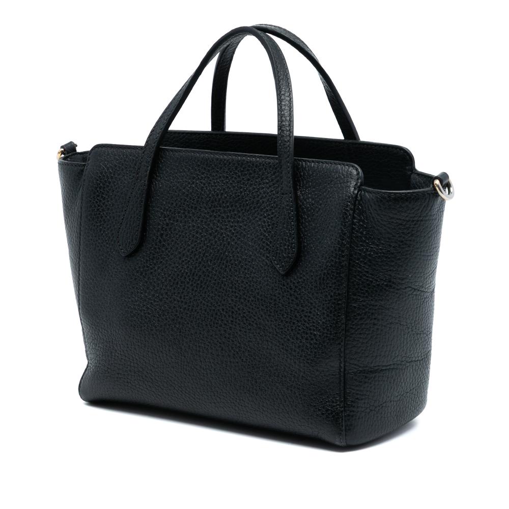 Gucci B Gucci Black Calf Leather Mini Swing Satchel Italy