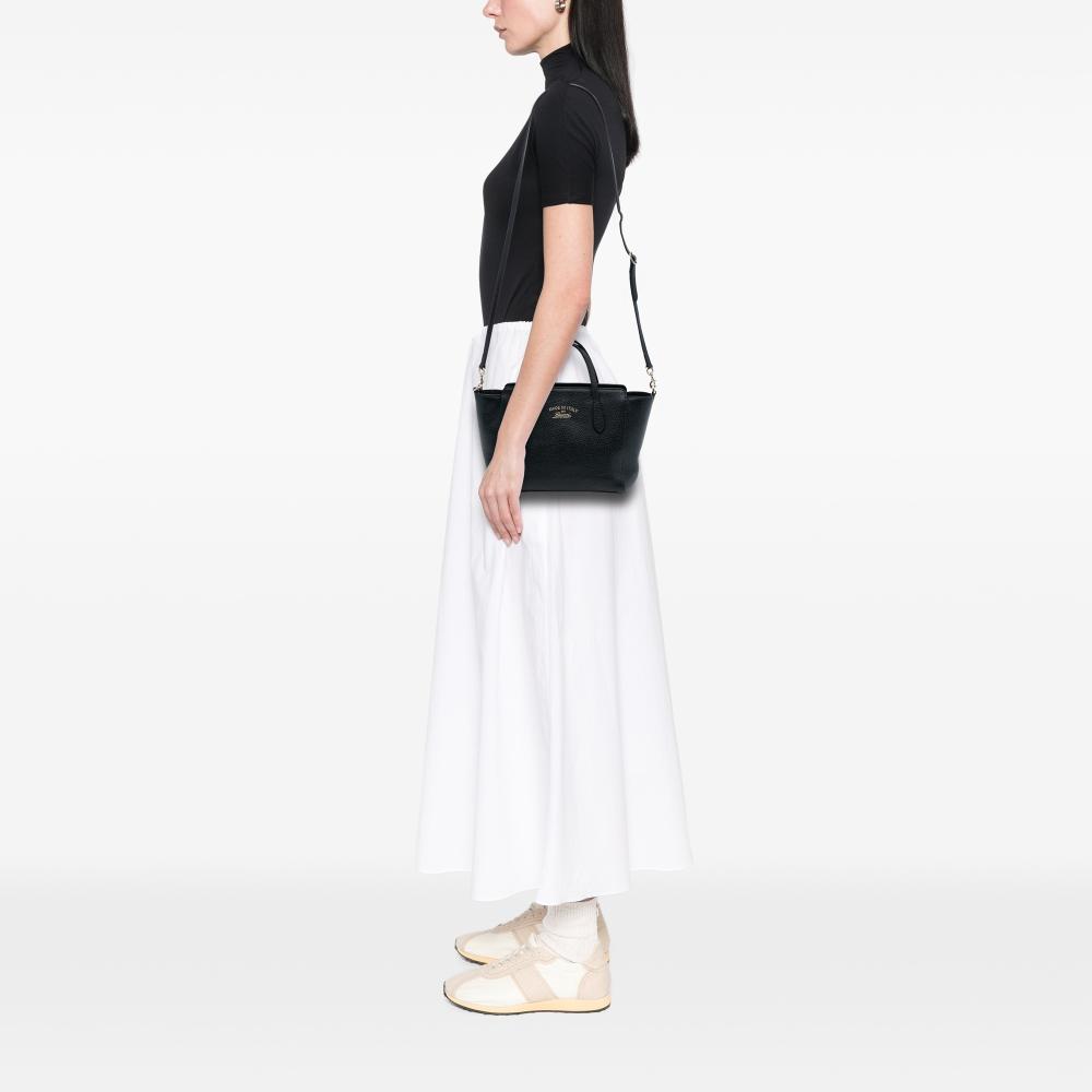 Gucci B Gucci Black Calf Leather Mini Swing Satchel Italy